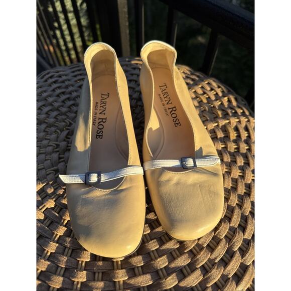 Taryn Rose shoesTan Genuine Leather US 5 Wedge Ballet Shoes 35.5 Made Italy - Picture 5 of 12